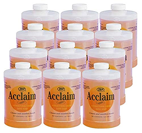 Zep Acclaim Antibacterial Liquid Hand Soap - 32 oz (Case Of 12) 314901 - Perfect For Business Or Home Use - Can Attach To D-1000 Dispenser Pump