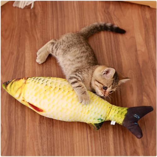 4Pack Realistic Catnip Toys Simulation Fish Shape Realistic Fluffy Catnip Doll Interactive Pets Pillow Chew Bite Supplies for Indoor Cats & Kittens, Soft Durable Teething Pet Gifts for All Breeds