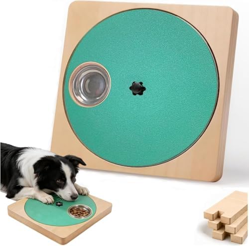 Dog Nail Scratch Board with Treat Box, 3-in-1 Wooden Dog Scratch Board for Nails, Adjustable Interactive Dog Nail File Toy for Stress-Free Grooming, Slow Feeder Puzzle Toy for Dogs