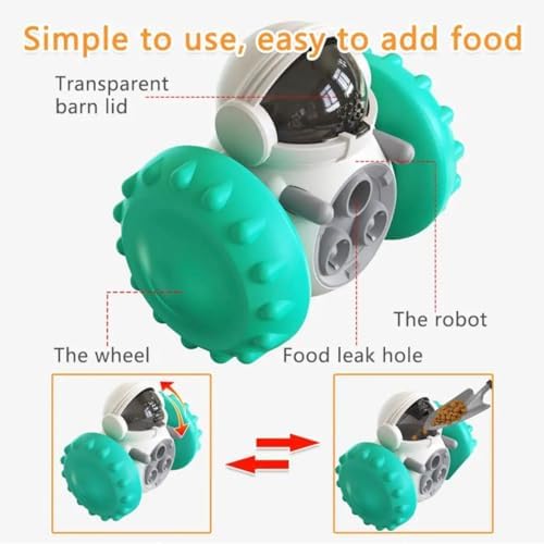 Dog Toy Treat Dispensing, Toys for Dogs, Natural Rubber Puzzle Toys, Tough Toy Treat Dispenser for All Type of Dogs, Innovative Robo Shaped Toy (Yellow)