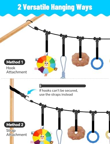 ZooZoo Puppy Play Gym, 8 Hanging Toys, Small Dogs, Teething, Adjustable