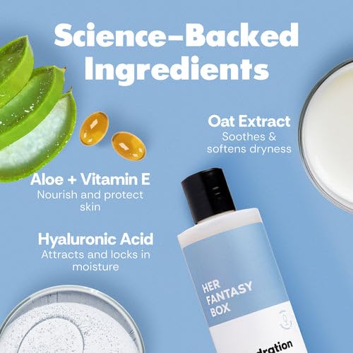 Her Fantasy Box | Dr. Hydration Moisturizing Body Wash – Ultra-Hydrating Cleanser with Hyaluronic Acid & Aloe, Gentle Daily Wash for Soft, Smooth-Feeling Skin, Vegan & pH Balanced (16 oz)