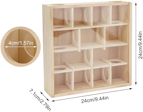 Hypeety Wooden Maze Tunnel Toy with Plastic Cover, Small Pet Animals Activity Sport Labyrinth Dwarf Hamster Play Toys Maze Tunnel Mice Wooden Funny Toy