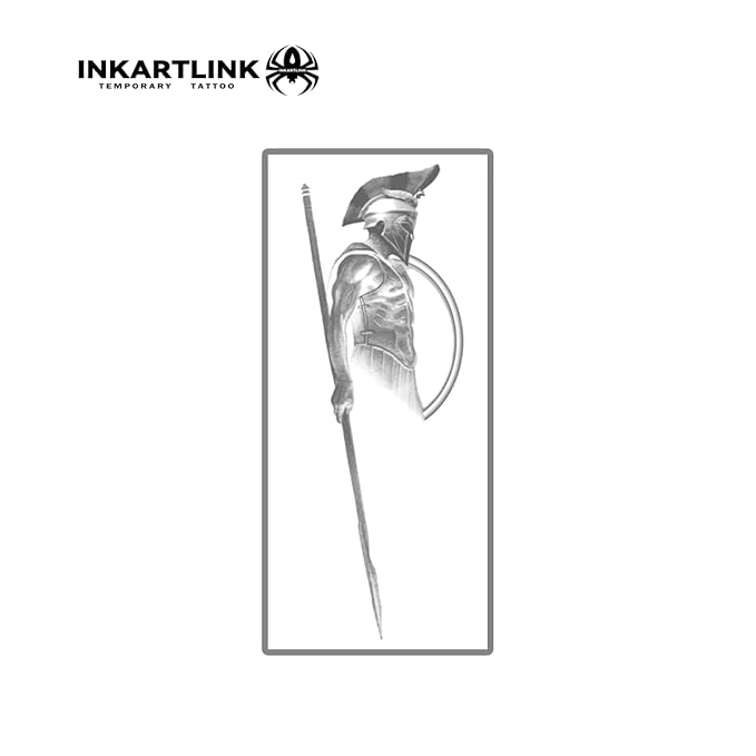 INKARTLINK Semi Permanent Tattoo, Creative Men's Party Tattoo, Exquisite and Realistic Design, Interesting Tattoo Experience, Cruelty-free, Non-reflective, Waterproof (Warrior)
