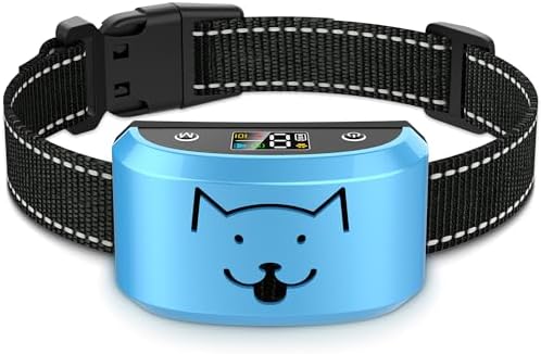 Anti Bark Collar - Humane Vibration & Beep for Large Dogs Stop Barking | Smart Training Collar with Recognition Chip & 8 Adjustable Sensitivity Levels, Rechargeable & IP67 Waterproof No-Bark Collar