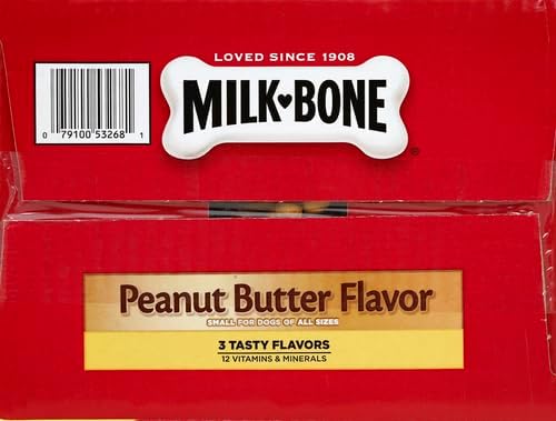 Milk-Bone Peanut Butter Flavor Naturally & Artificially Flavored Dog Biscuits - Crunchy Dog Treats - 7 Pounds (Packaging Design May Vary),(Pack of 2)
