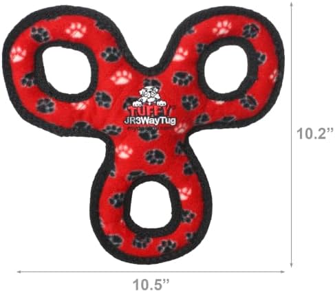TUFFY® : 2 Pack 3Way Tug Dog Toy: Ultra Durable Plush Toy with Multiple Layers & Reinforced Seams, Washable and Floats, Original Construction