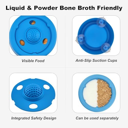 Slow Feeder Dog Bowls for Liquid Treats, Dog Licking Bowl with Rolling Ball, Entertained Ball Dog Lick Bowl, Promotes Hydration and Calm Licking, Large Capacity Dog Lick Bowl for All Breeds