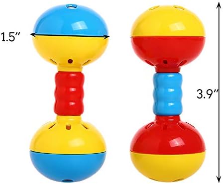 QBLEEV 2 Pack Parakeets Conures Foot Toys, Bird Rattles Bells Play Gym Toy