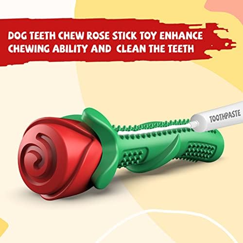 ucho Dog Toys for Aggressive Chewers, Rose Dog Toy for Small Medium Dogs, Interactive Chew Toys for Training and Cleaning Teeth
