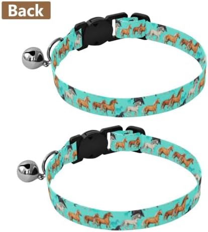 Horse Turquoise Easy to Wear Cat Collars 2 Pack Cat Neck Collar