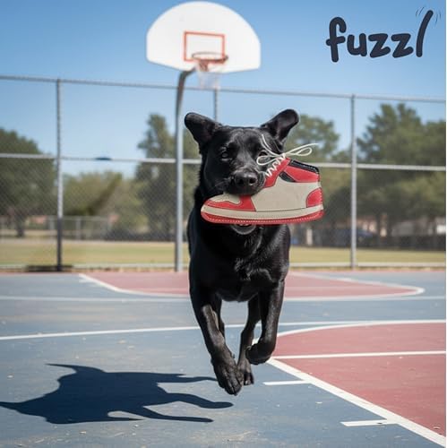 Fuzzl Eco Leather Sneaker Toy Natural and Tough Dog Toys - Long Lasting Chew Toys for Aggressive Chewers - Strong Dog Toy for Dogs and Puppy