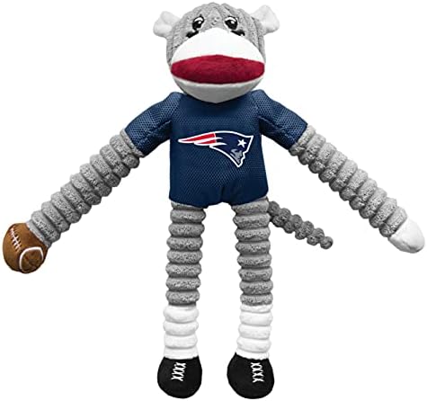 Littlearth NFL New England Patriots Sock Monkey Pet Toy, Team Color