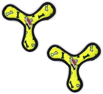 TUFFY® : 2 Pack Boomerang Dog Toy: Ultra Durable Plush Toy with Multiple Layers & Reinforced Seams, Washable and Floats, Original Construction