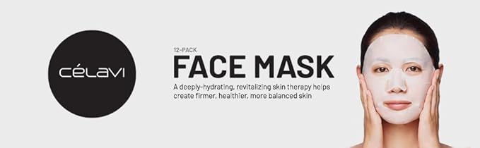 celavi Face Mask Set Korean Beauty Essence Facial Paper Sheet Mask Korea Skin Care Moisturizing 12 New flavors K-Beauty Skincare 12 masks in a pack Made in Korea