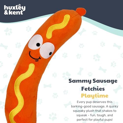 Huxley & Kent Fetchies Plush Dog Toy, Sammy Sausage, Large