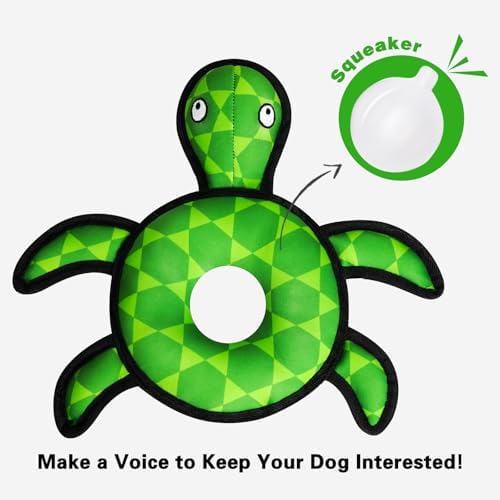 Floating Dog Squeaky Water Pool Toys Water Fetch Toys for Small Medium Dogs, Quick-Dry Waterproof, Lake & Beach Interactive Summer Dog Toy Turtle