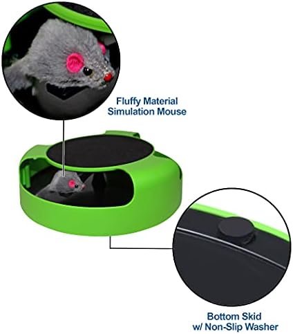 Interactive Cat Scratcher Toy – Manual Spinning Mouse (10”)