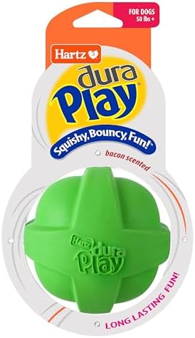 Hartz DuraPlay Bacon Scented Dog Toys, Large 1 Count, Colors may vary