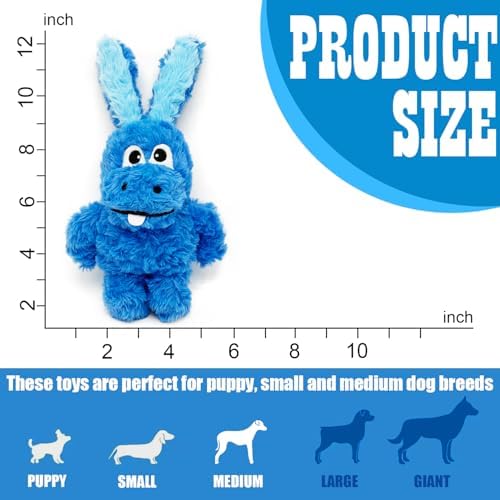 Donkey Squeaky Plush Dog Toy for Small Medium Large Dogs, Blue