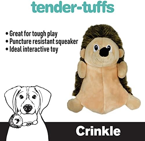 SmartPetLove Snuggle Puppy Tender-Tuffs Crinkle Dog Toy, Plush Hedgehog