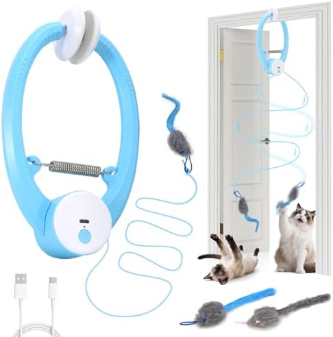 Automatic Interactive Cat Toys for Indoor Cats Hanging Cat Toy, Blue