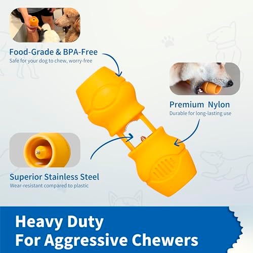 PetClan Chewise Bully Stick Holder for Small Dogs, Metal Teeth Chew Holder
