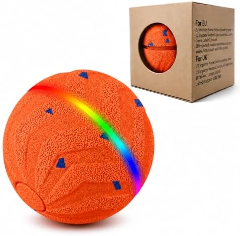 Smart Interactive Dog Ball, Automatic Rolling with LED Glow, E-TPU Dog Ball, Toy for Dog