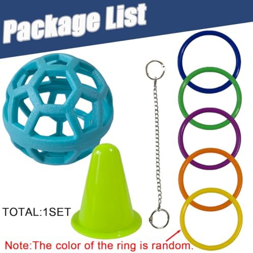Rabbit Treat Ball, Bunny Enrichment Toy with Stainless Steel Hanger Set, Veggie Feeding Rabbit Ball Toy to Slow Feeder for Bunny, Guinea Pig, Hedgehog, Squirrel, Tortoise (Style2-Blue)