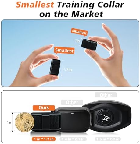 Tiniest Cat Shock Collar, Lightest Cat Training Collar with Remote for Small Cats 5-15lbs & Medium Large Cats/Puppies, Waterproof, Rechargeable, 1300ft Range (Black)