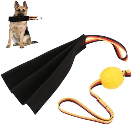 Fockety Leather Bite Rag, Thick and Sturdy Puppy Bite Rag for Dog Training, Dog Leather Bite Rag for Small Medium Large Dogs Interactive Play Tug Toy