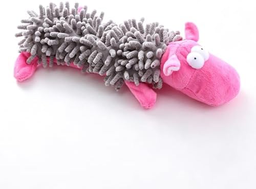 LECDOA Plush Squeaky Dog Toys, Soft Bite Resistant Chew Toys, Hippo