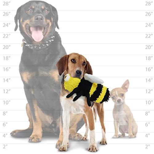 MIGHTY Tuffy Microfiber Medium Ball Bee Dog Toy