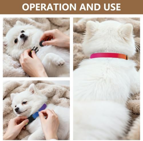 Colorful Rainbow Gradient Cat Collar with Bell 2 Pack Pet Collars Adjustable 10.6 to 17.1 Inches