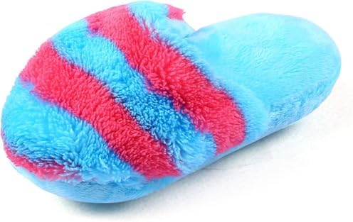 Blue Cute Pet Puppy Dog Cat Slipper Shape Plush Slipper Sound Pet Toy Pet Dog Chew Toys Squeak Plush Toys Shape Tooth Cleaning Chew Play Toy Supplies