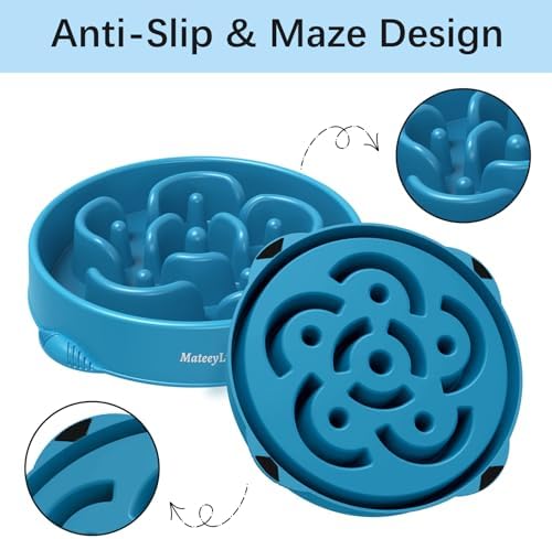 MateeyLife 1-Pack Slow Feeder Dog Bowls, 4 Cups, Dog Puzzle Feeder Bowl