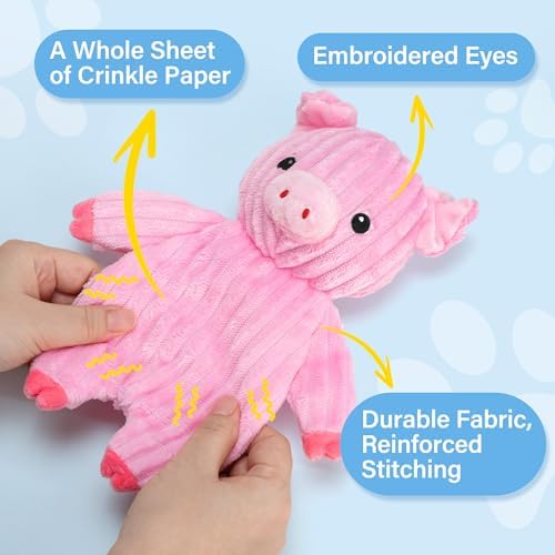 PrimePets 5PCS Plush Crinkle Squeaky Dog Toys for Small Medium Large Dogs