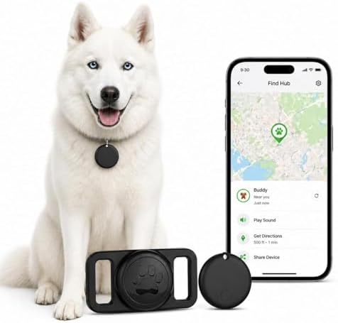 Pet Tracker,GPS Collar for Dogs (Android Only) Smart tag,Waterproof Compatible with Google Find My,No Monthly Fee,Advanced Tracking Solution Smart Collar for Pet Safety Ideal Small Large Dogs