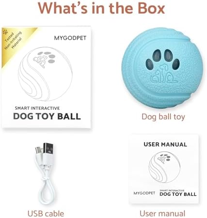 Interactive Dog Toys, [2026 Latest] Smart Dog Balls, 4 Movement Modes, Durable TPU Material, Motion Activated Automatic Moving Rolling Ball for Small/Medium/Large Dogs