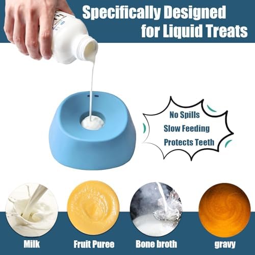 Slow Feeder Dog Lick Bowl with Rolling Ball, Dog Enrichment Toy