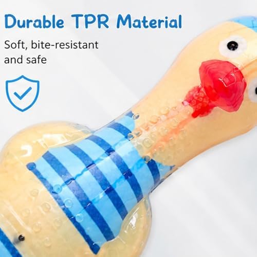 Molaxpet Squeaky Dog Toy Chicken Design with Funny Swimming Suit Chew Toy