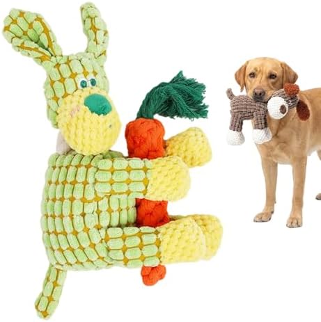 Indestructible Dog Toys for Aggressive Chewers, Squeaky Plush Chew Toy