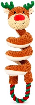 Interactive Squeaky Dog Toy, Soft Chew Tug Toy for Small Medium Dogs