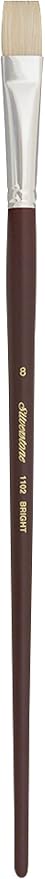 Silver Brush Limited 1102-8 Silverstone Bright Paintbrush for Oil Painting, Size 8, Long Handle