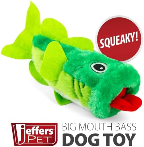 Jeffers Pet Animal Themed Dog Toy, 9" - Big Mouth Bass