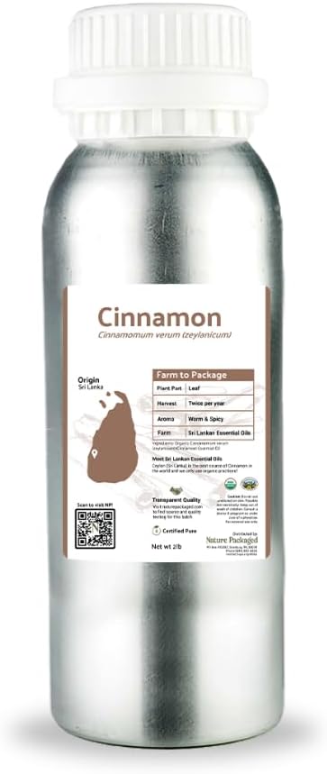 Organic Cinnamon Essential Oil - Direct from Sri Lankan Essential Oils - 100% Pure - Natural Aceite de Canela for Aromatherapy & Wellness - Premium Grade (15ml)