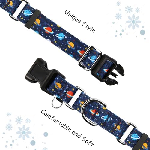 Martingale Dog Collars with Buckle No Slip Training Boy Dog Collar for Large Dogs (Blue Space, Large)