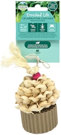 Oxbow Enriched Life Celebration Cupcake - Toy for Rabbits, Guinea Pigs, Hamsters, Rats