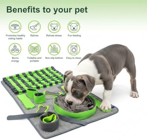 M Snuffle Mat Green Dog Puzzle Enrichment Slow Feeder