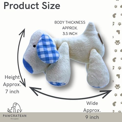 7" Squeaky Plush Toy for Puppies Small Dogs Self Etertainment Washable Soft Made [PET ONLY] (White Dog)